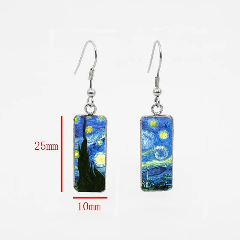 2020 New Autism Awareness Rectangular Earring Glass Dome Square Fish Hook Earring Handmade Photo Jewelry