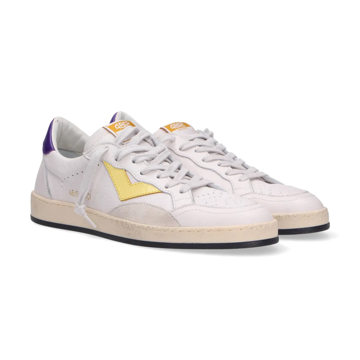 4B12  sneakers play new bianco viola giallo