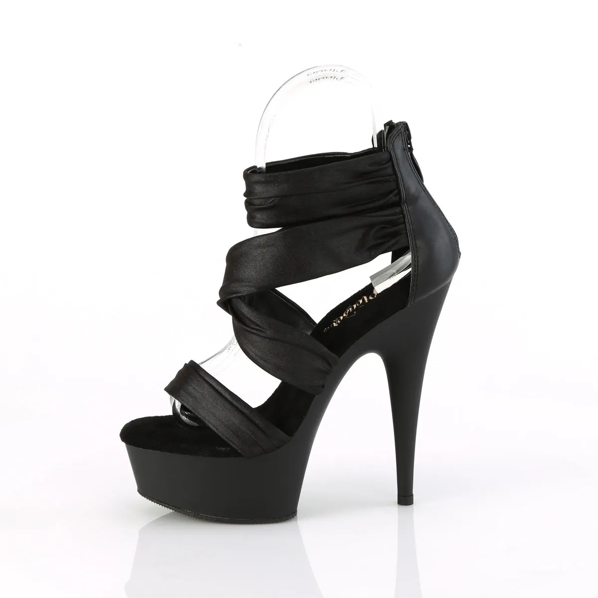 6 Inch Heel DELIGHT-620 Black Pu Fabric