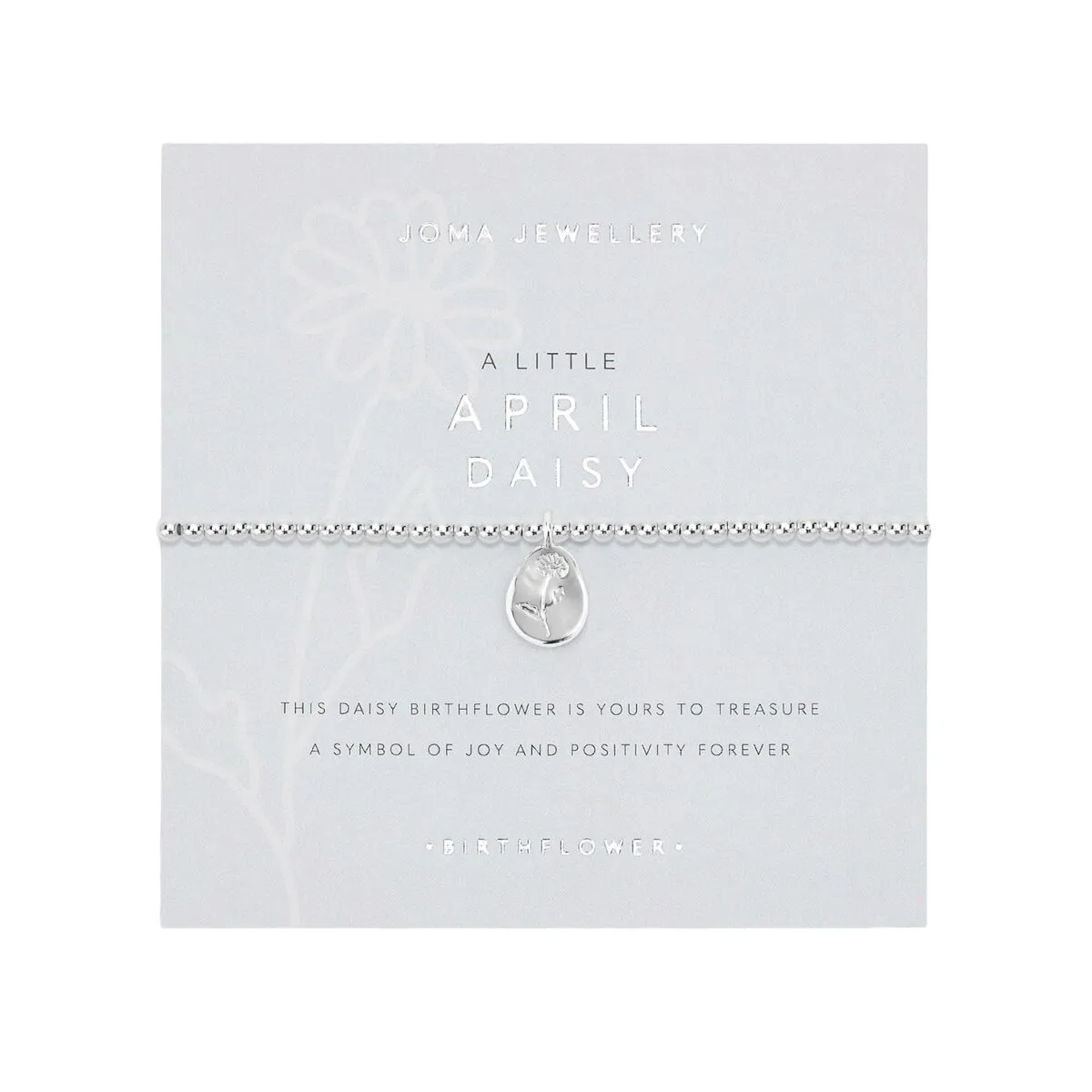 A Little 'April' Daisy Birthflower Bracelet | Silver Plated