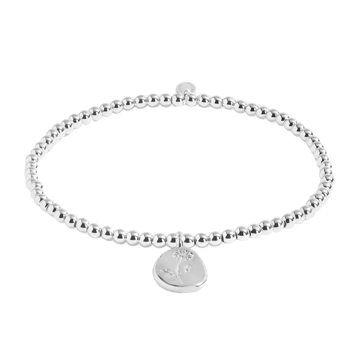 A Little 'April' Daisy Birthflower Bracelet | Silver Plated