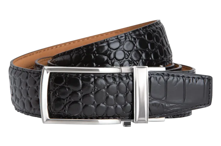 Alligator Black V2, 1 3/8 Strap, Dress Belt