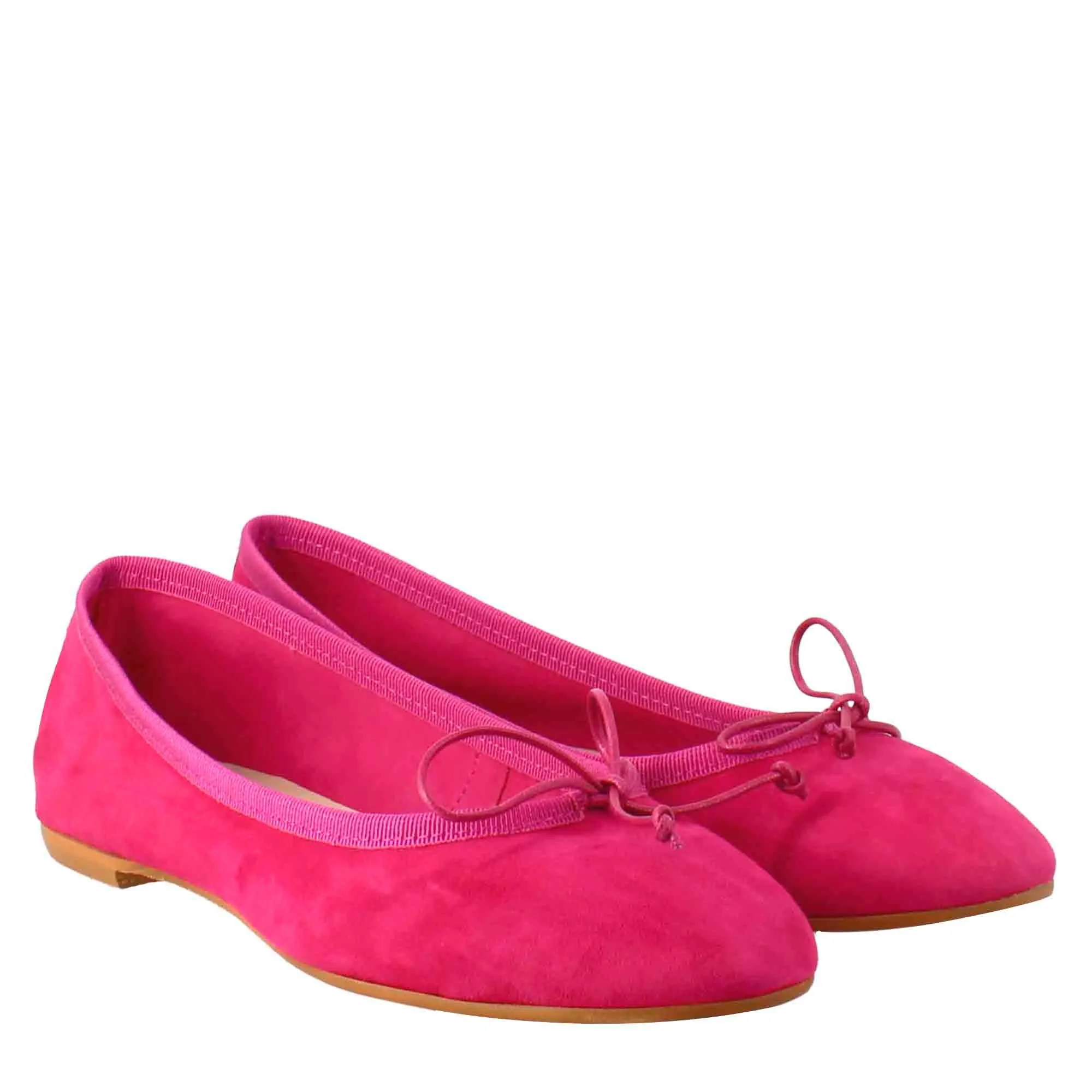 Ballerine leggere da donna color fuxia in camoscio sfoderate