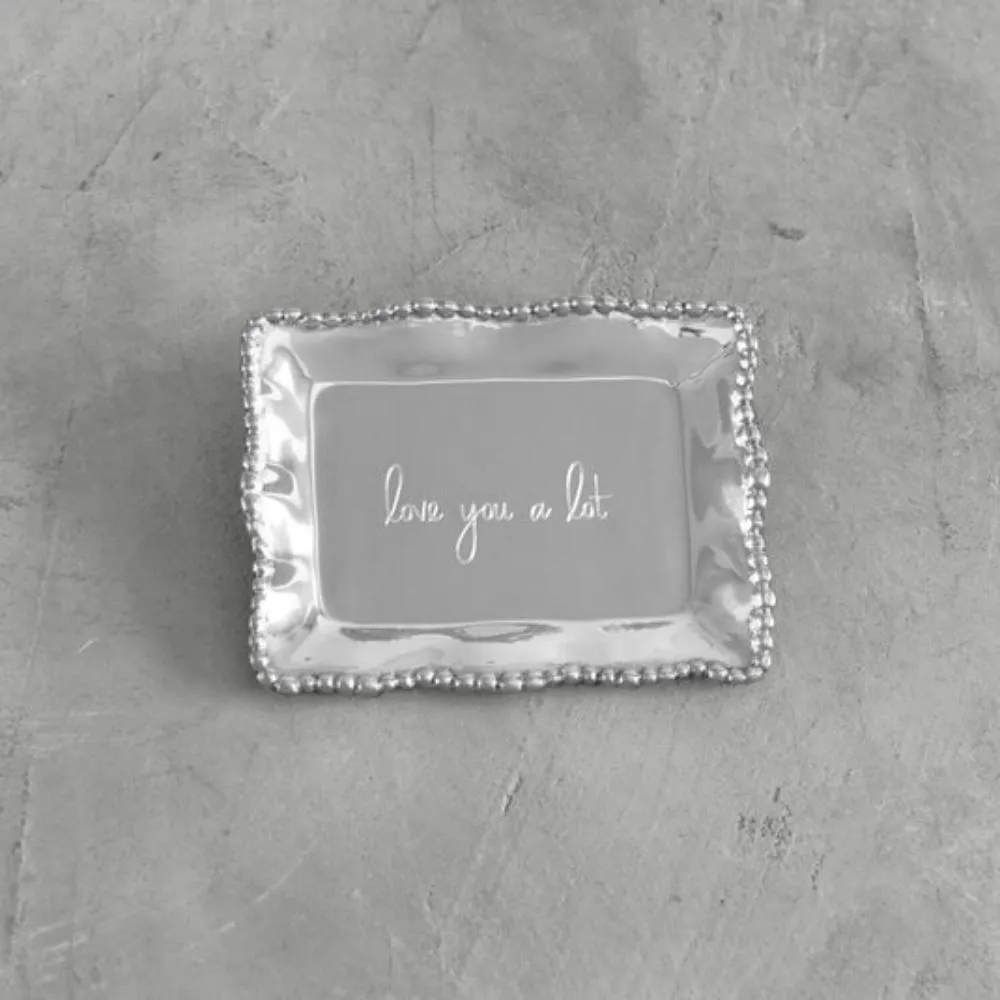 Beatriz Ball Giftables Organic Pearl Rectangular Engraved Tray - love you a lot