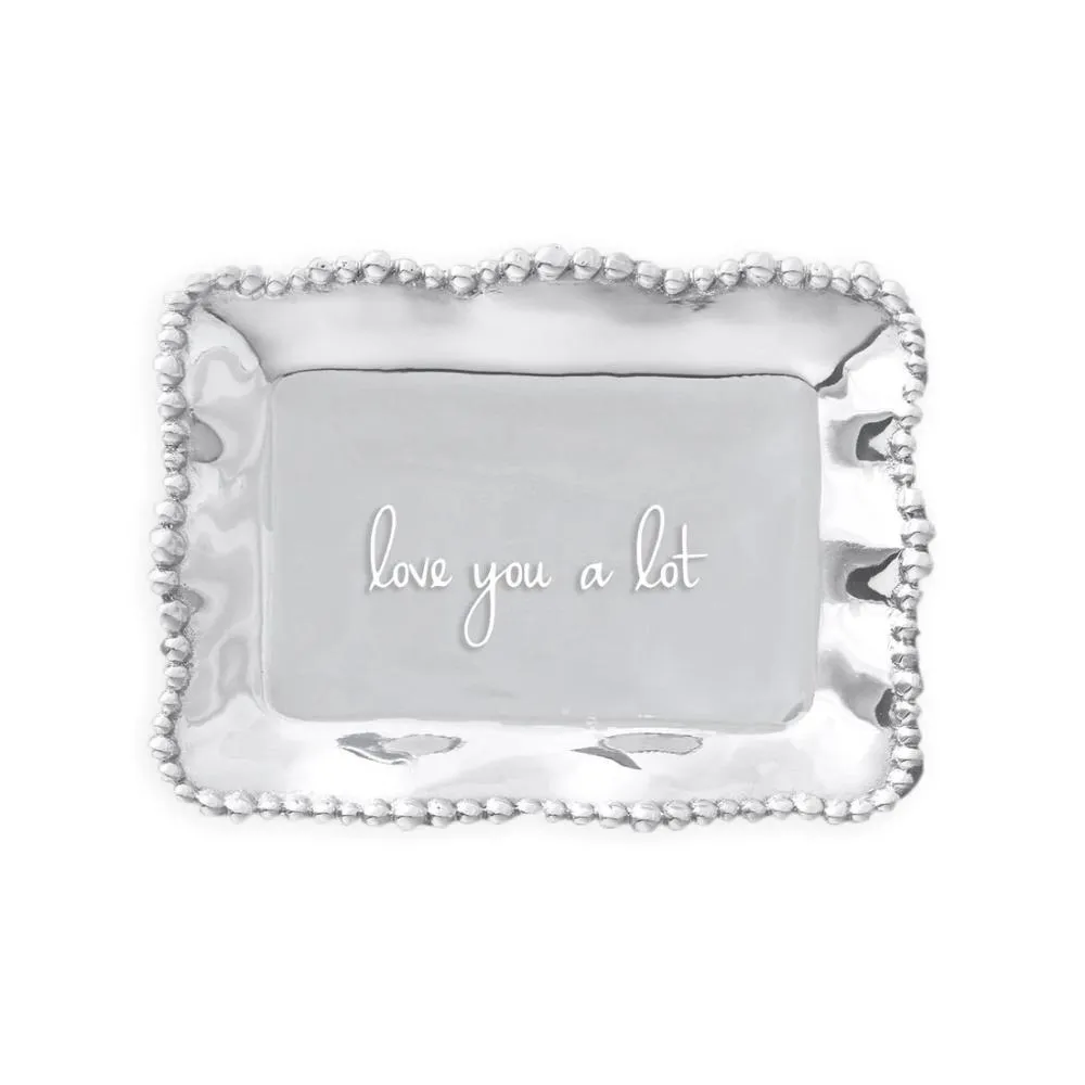 Beatriz Ball Giftables Organic Pearl Rectangular Engraved Tray - love you a lot