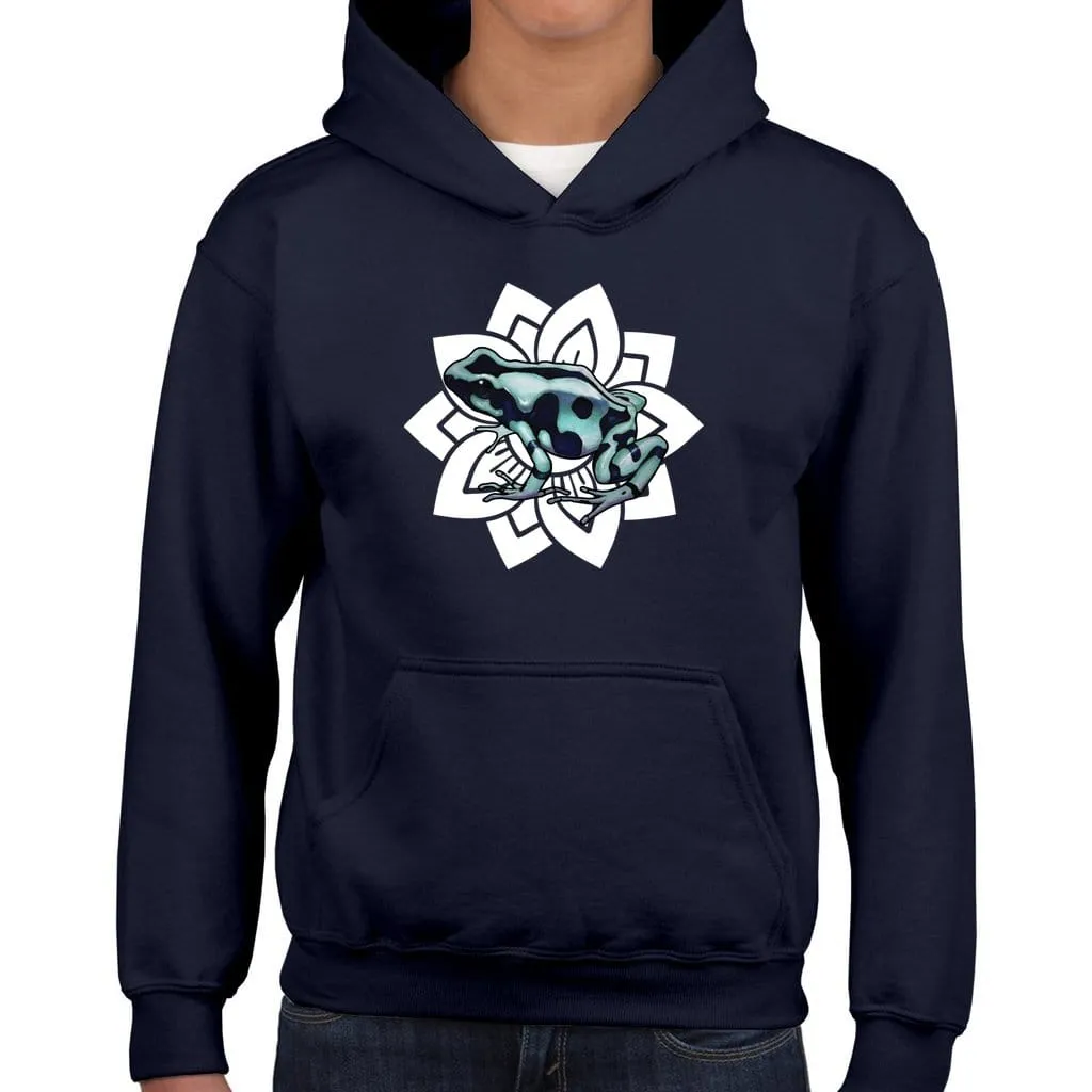 Black and Blue Dart Frog Youth Hoodie