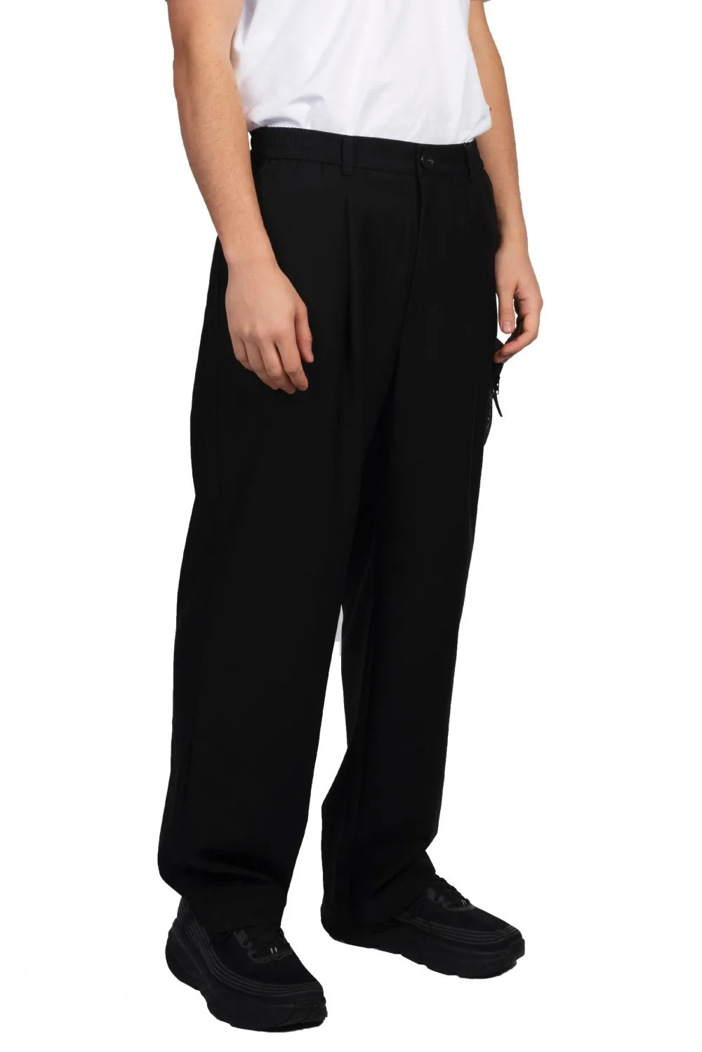 Black Wool Pocket Pants