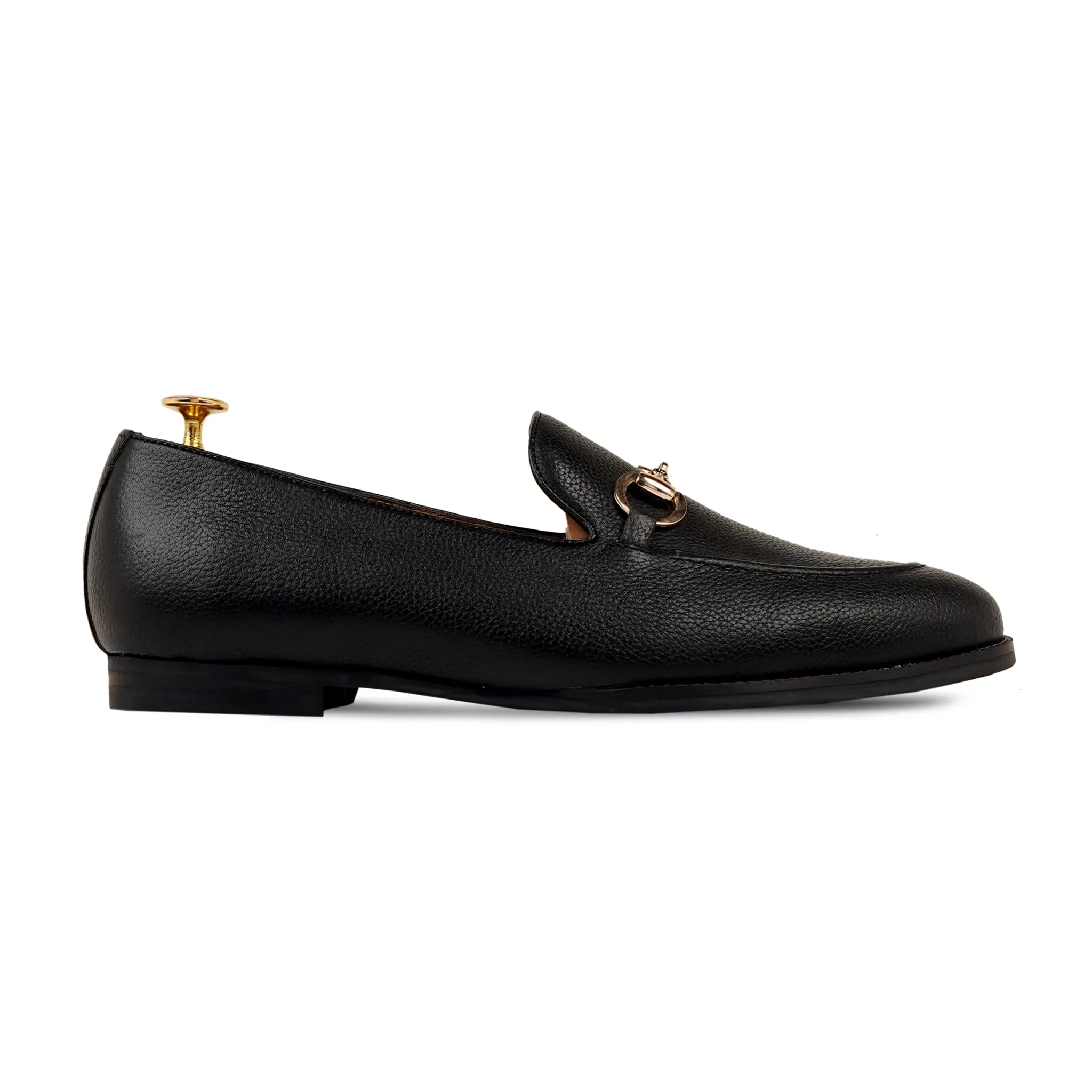 Byron - Men's Black Pebble Grain Loafer