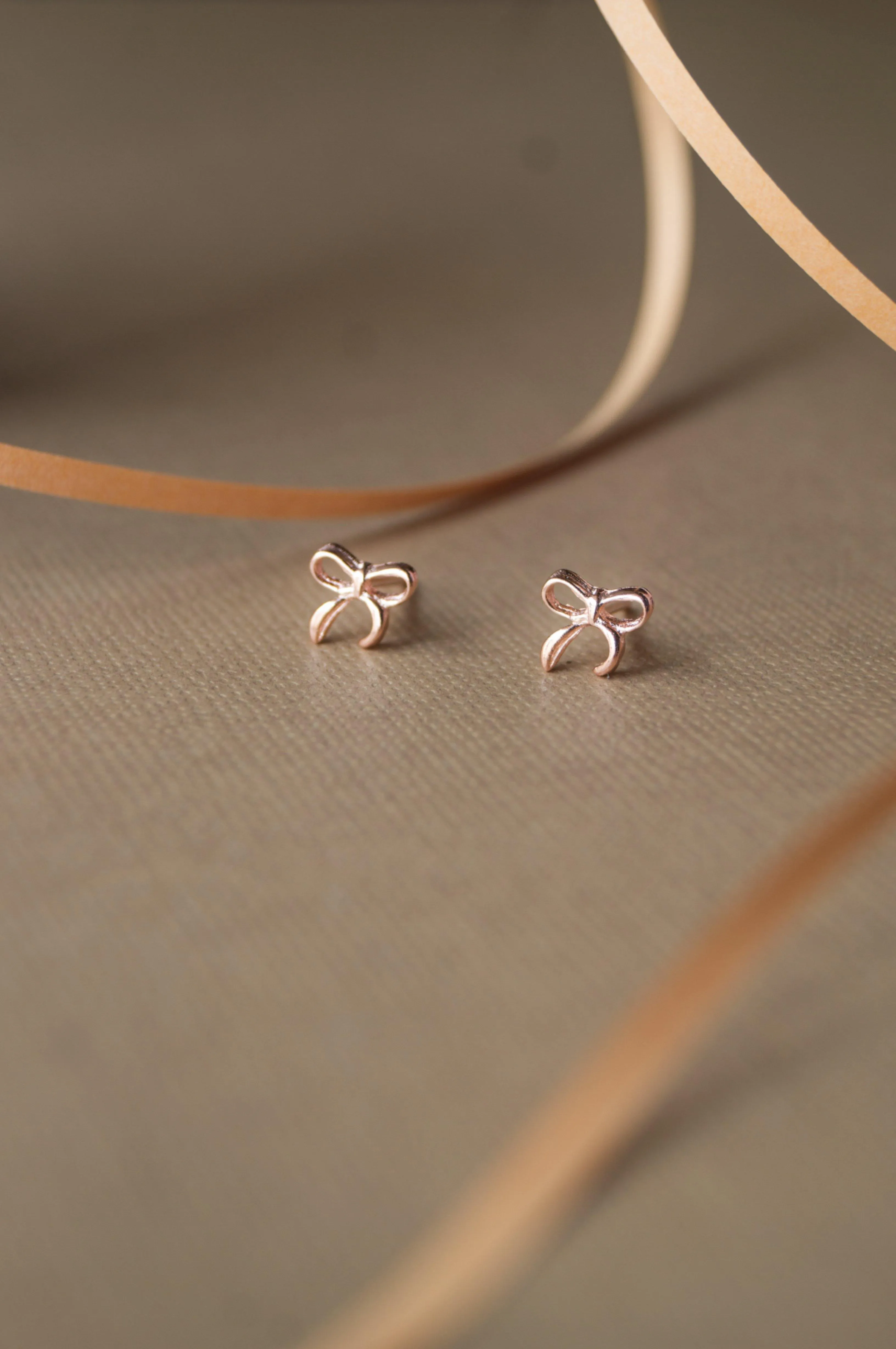 Delicate Bow Sterling Silver Mini Stud Earrings