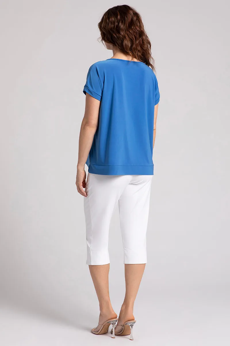 Dolman Scoop Neck Boxy Top | Marine