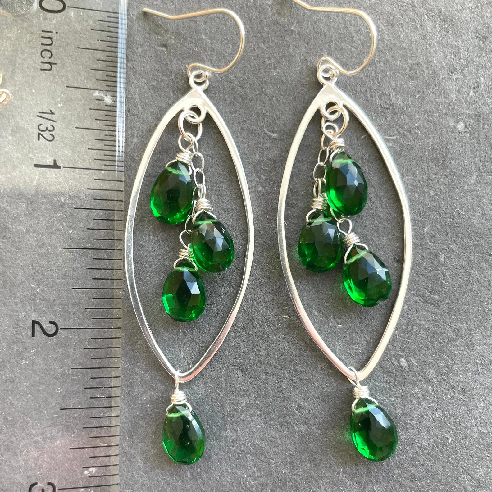 Emerald Green Marquise Earrings