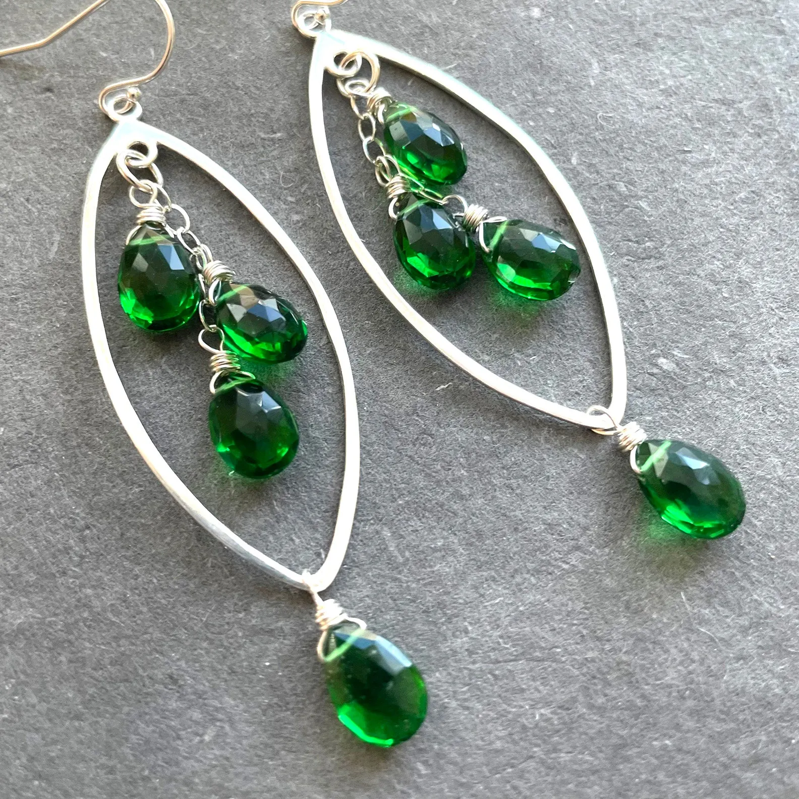 Emerald Green Marquise Earrings