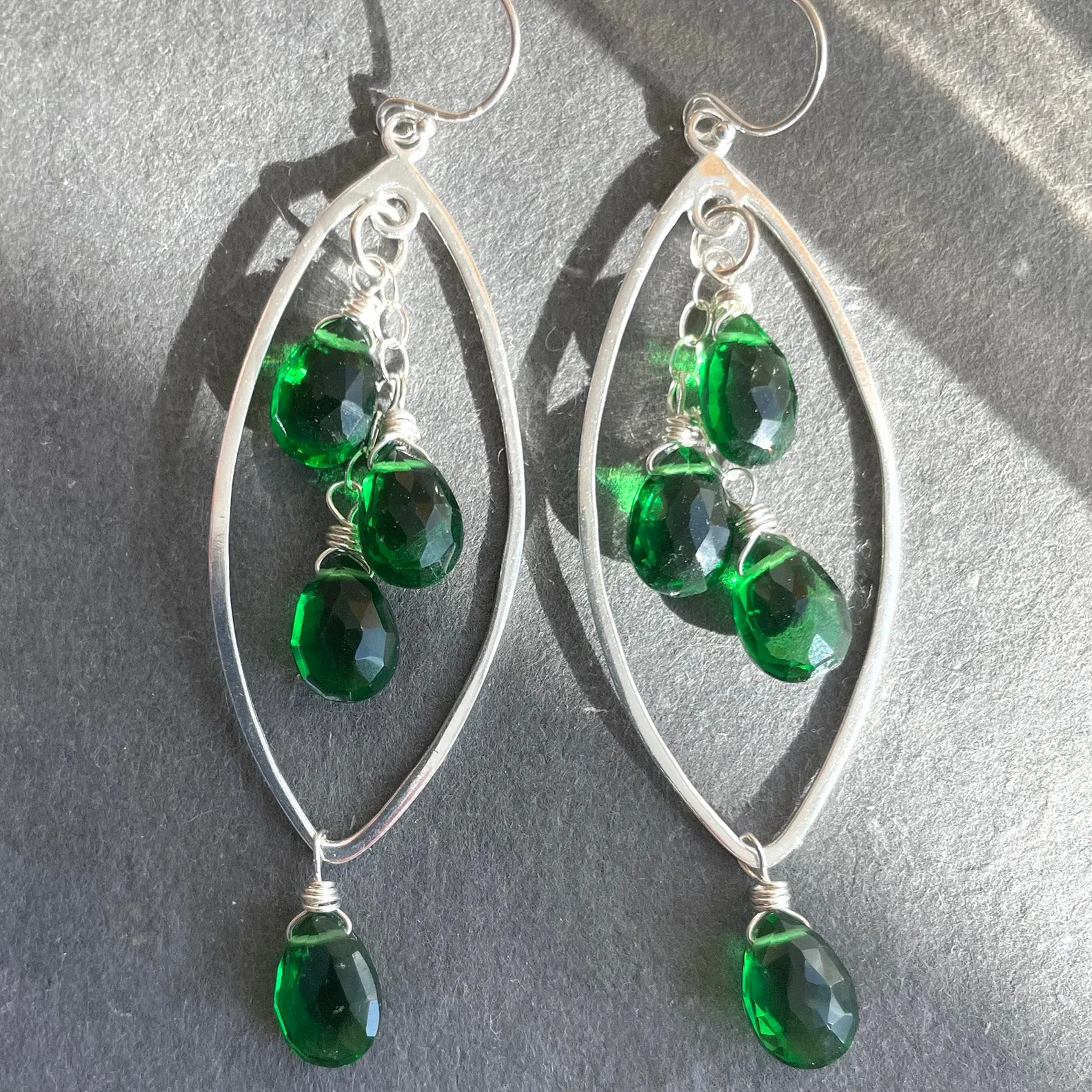 Emerald Green Marquise Earrings