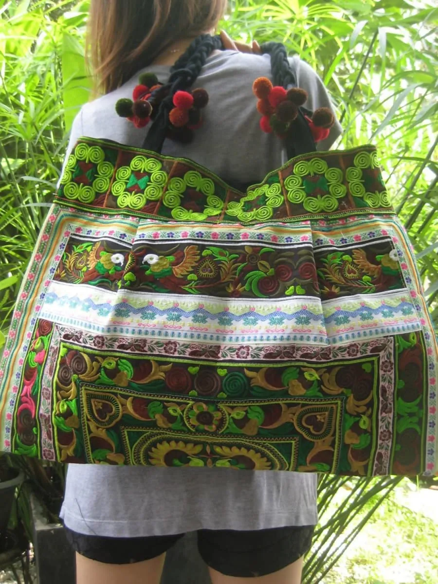 Ethnic Hmong Old Vintage Style Tote Thai Shoulder Bag