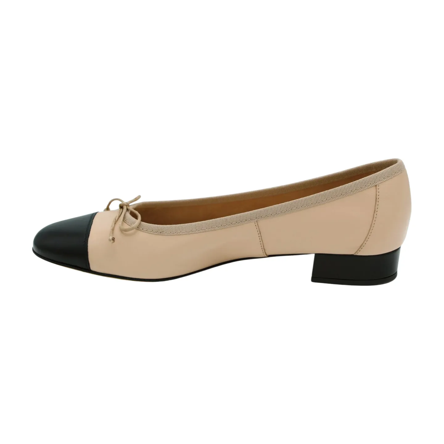 FABUCCI Camel & Black leather Ballet Flat