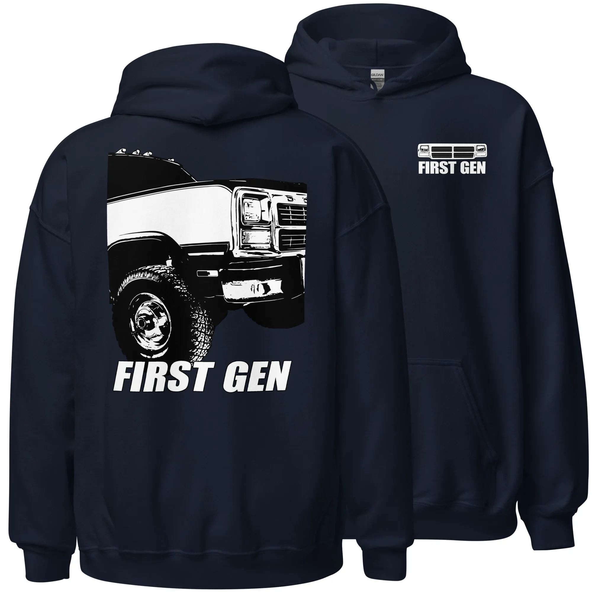 First Gen Truck Hoodie Sweatshirt With Close Up Design