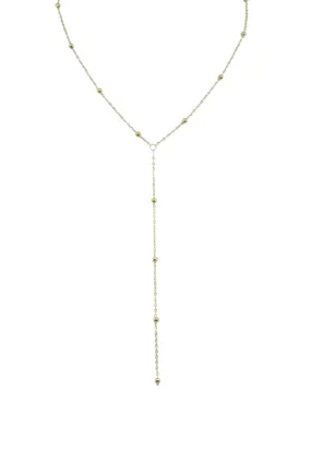 Gold Tassel Necklace with Beads