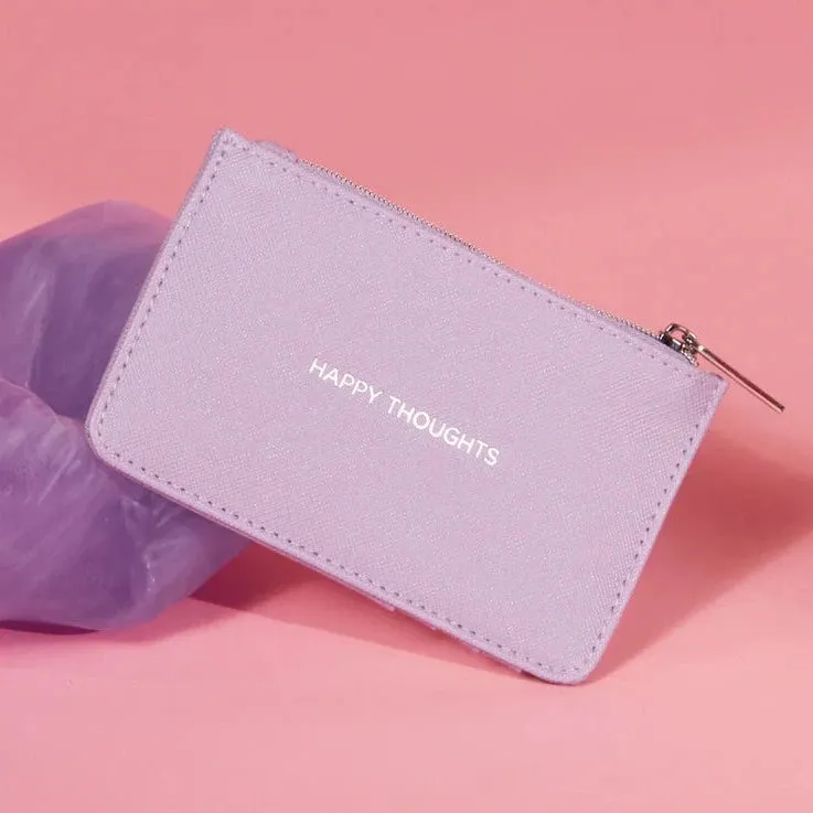 'Happy Thoughts' Card Purse | Lilac