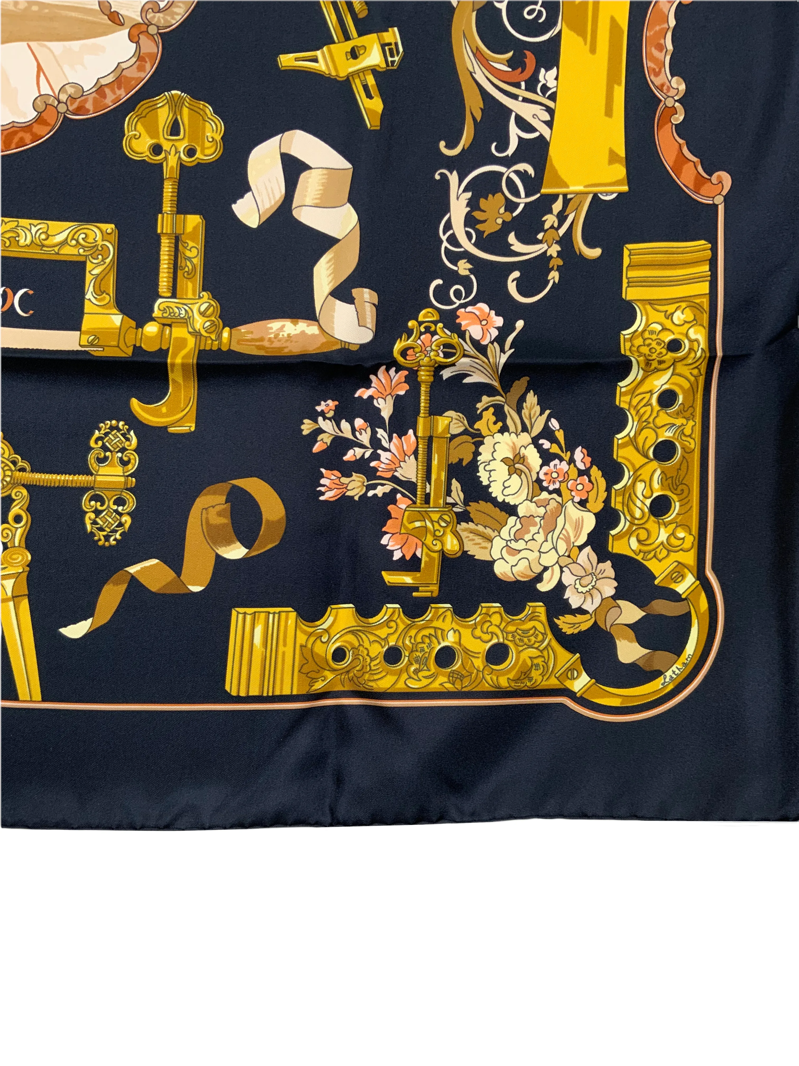 Hermes Copeaux Silk Scarf 90 NEW