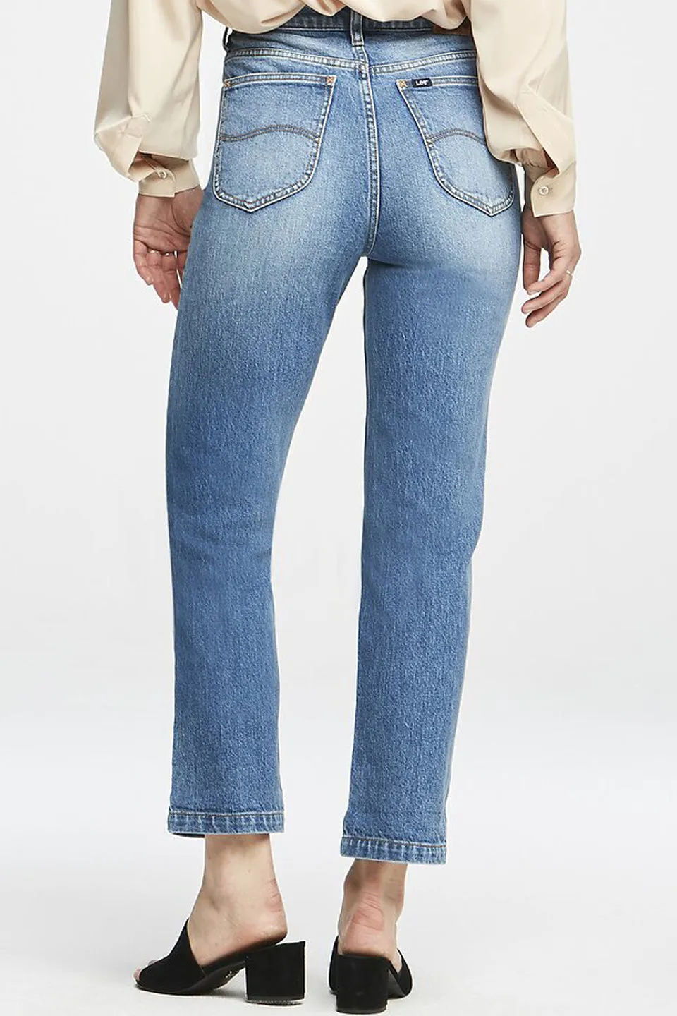 High Straight Relaxed Mom Mid blue Fervour Denim Jeans