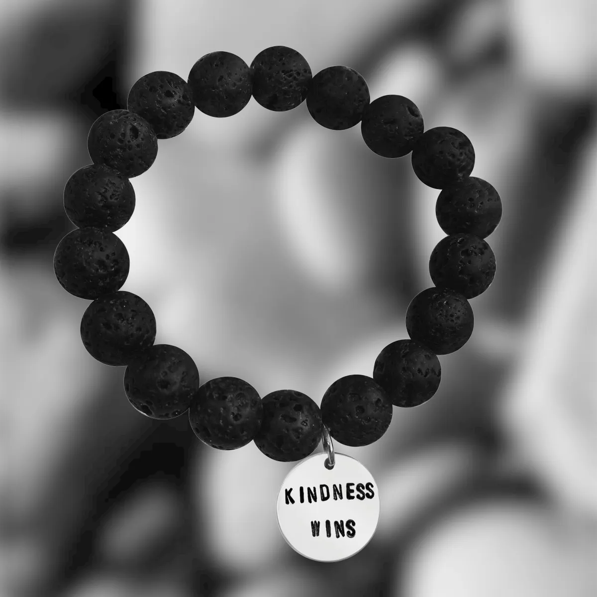 Kindness Wins Bracelet with Lava Stone