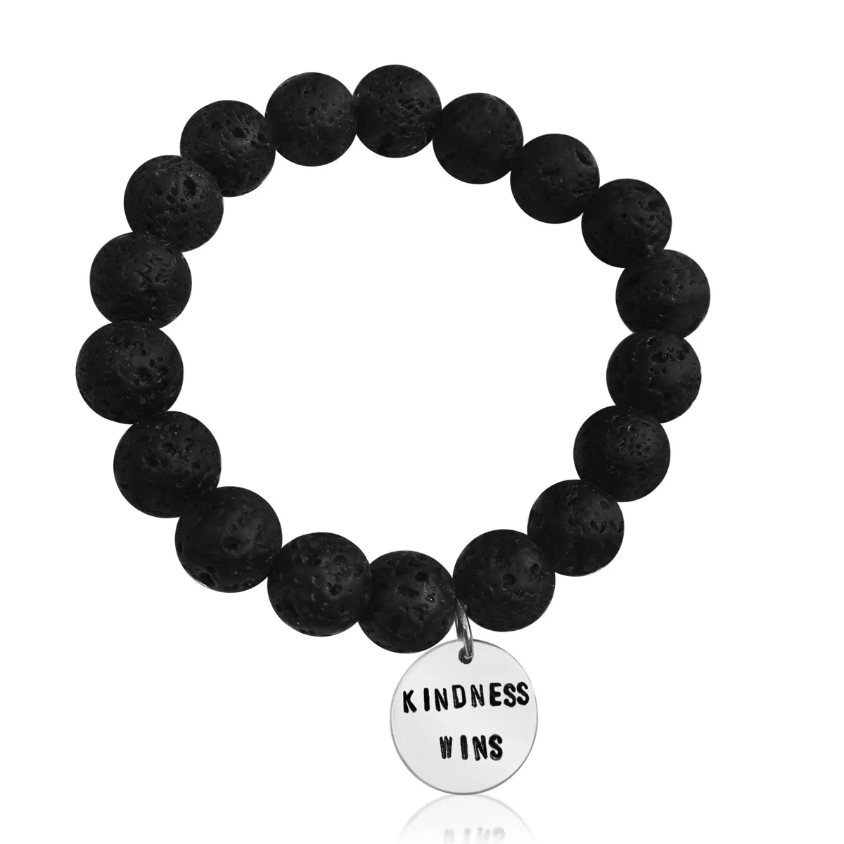 Kindness Wins Bracelet with Lava Stone