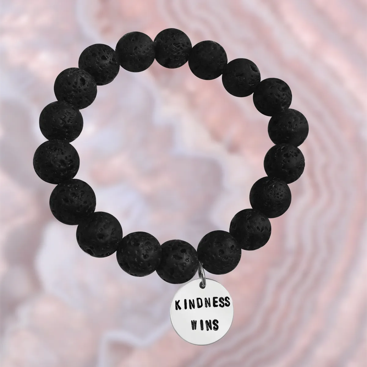 Kindness Wins Bracelet with Lava Stone