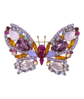 Large Butterfly in Rose Opal / Amethyst / Fuchsia