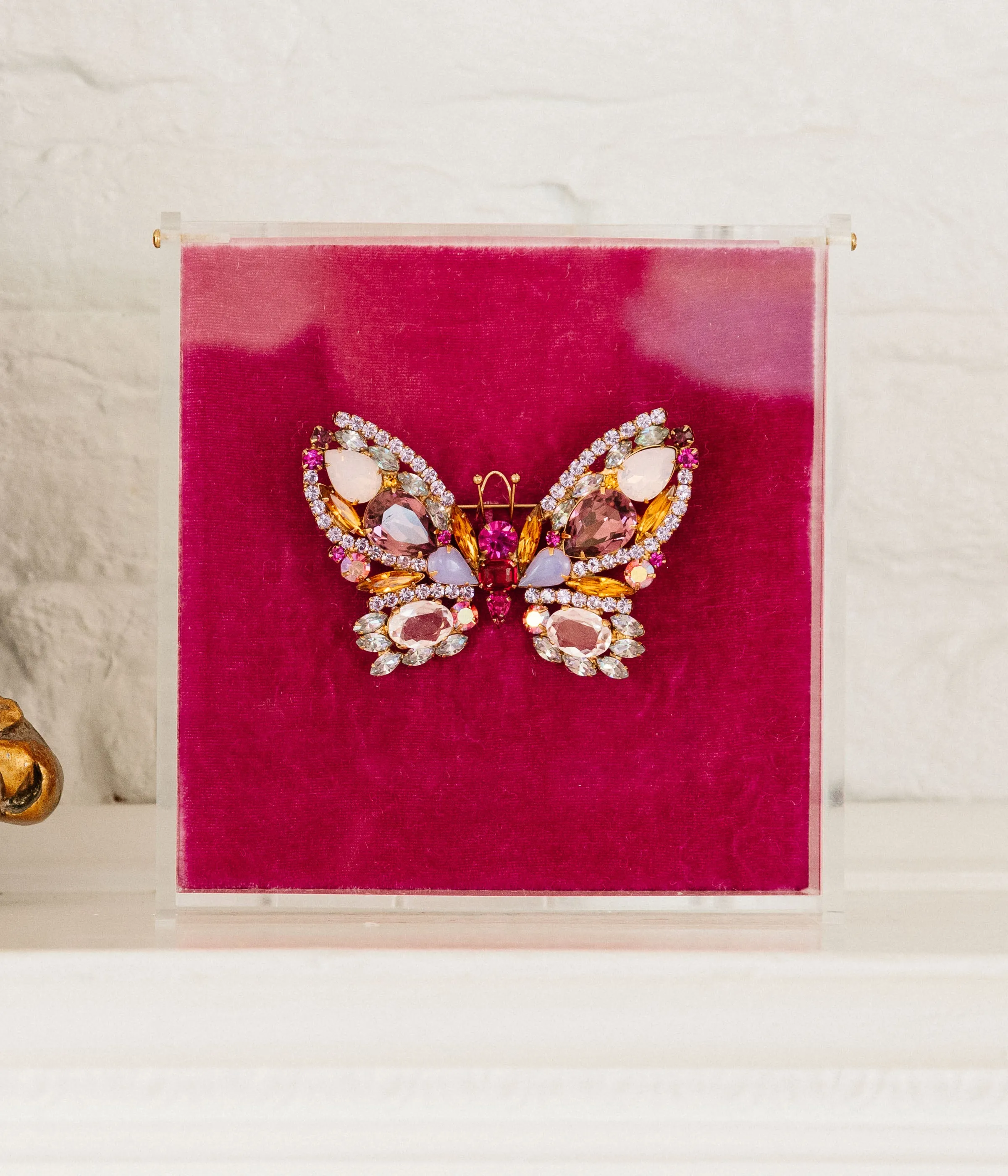 Large Butterfly in Rose Opal / Amethyst / Fuchsia