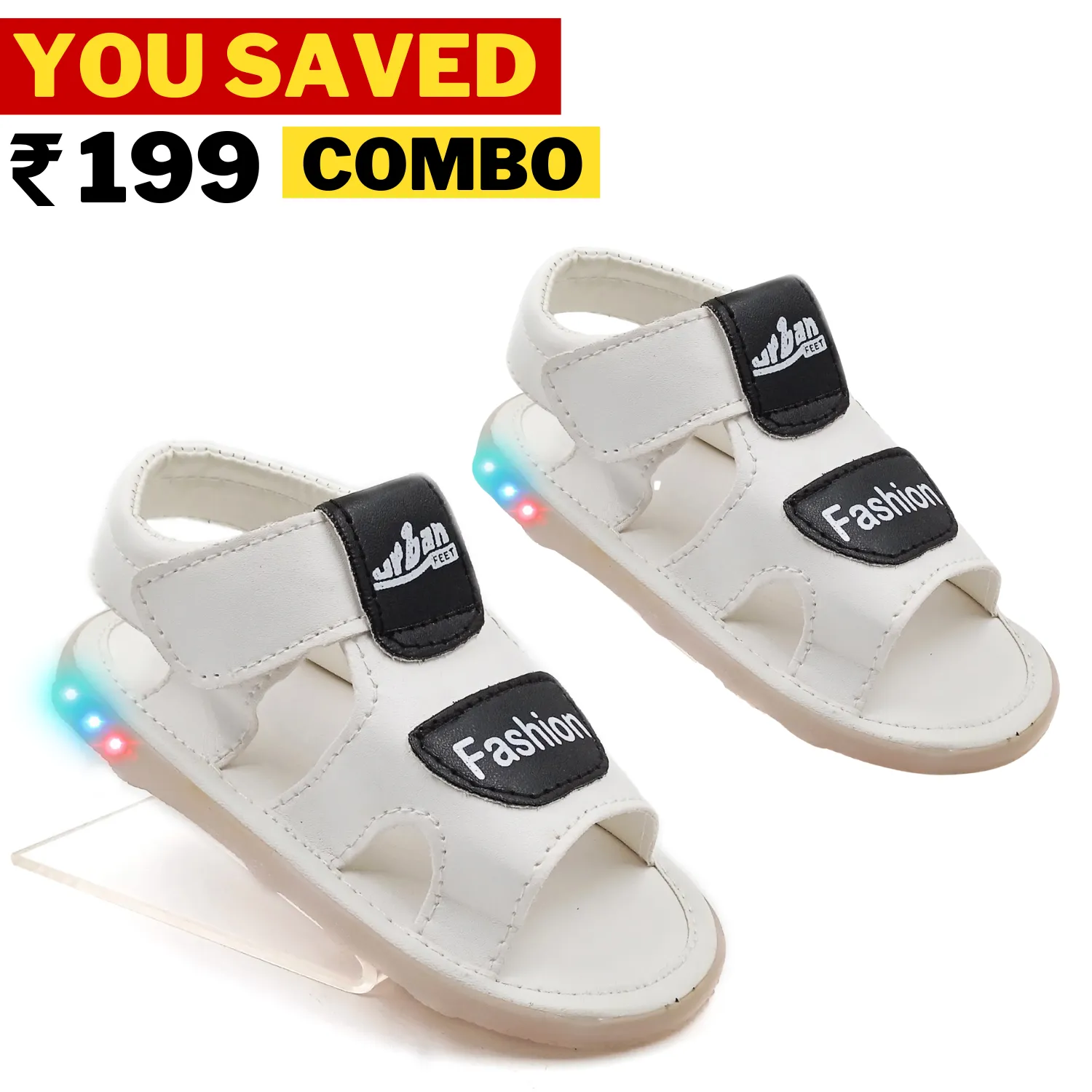 LED Floaters Sandals Combo | Black & White (Qnty 2)