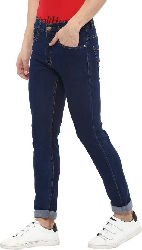 Men's Dark Blue Slim Fit Denim Jeans Stretchable