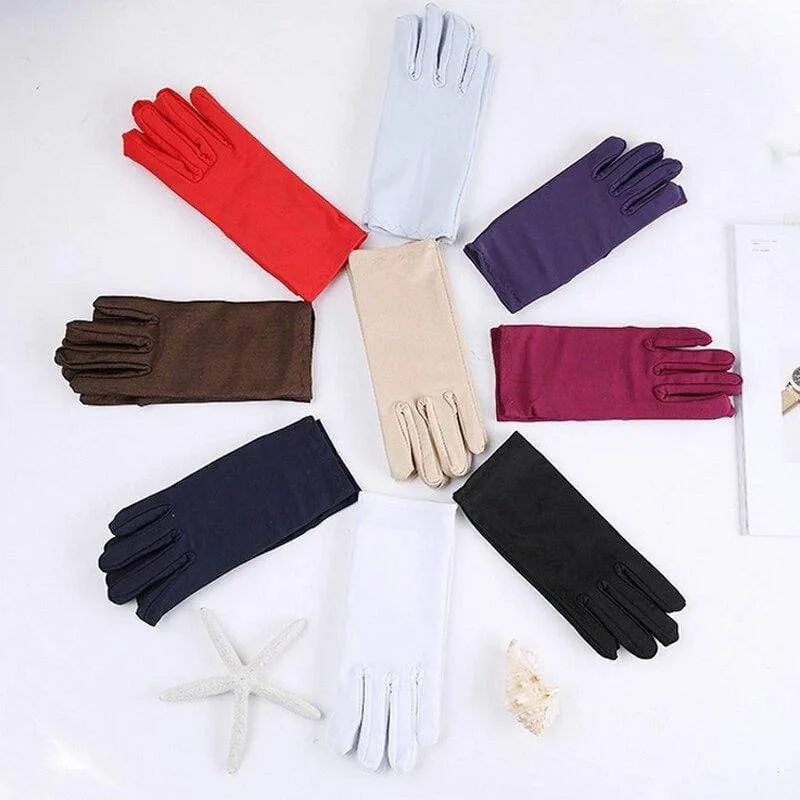 Mens Solid White Performance Gloves Short Waitor Gloves White Black Red Gray Beige Men Manner Ceremonial Gloves For Male