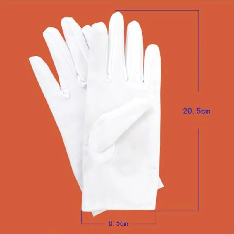 Mens Solid White Performance Gloves Short Waitor Gloves White Black Red Gray Beige Men Manner Ceremonial Gloves For Male