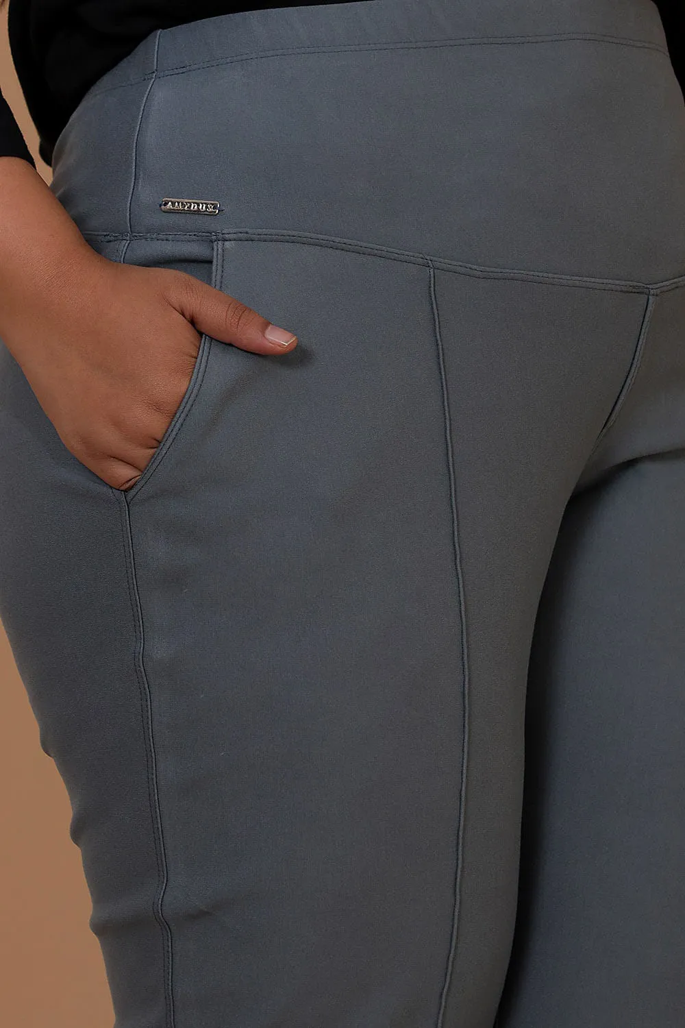 Mist Blue Crease Seam Tummy Tucker Pants