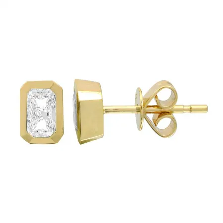 Mixed Shapes Bezel White Topaz Studs (PAIR)