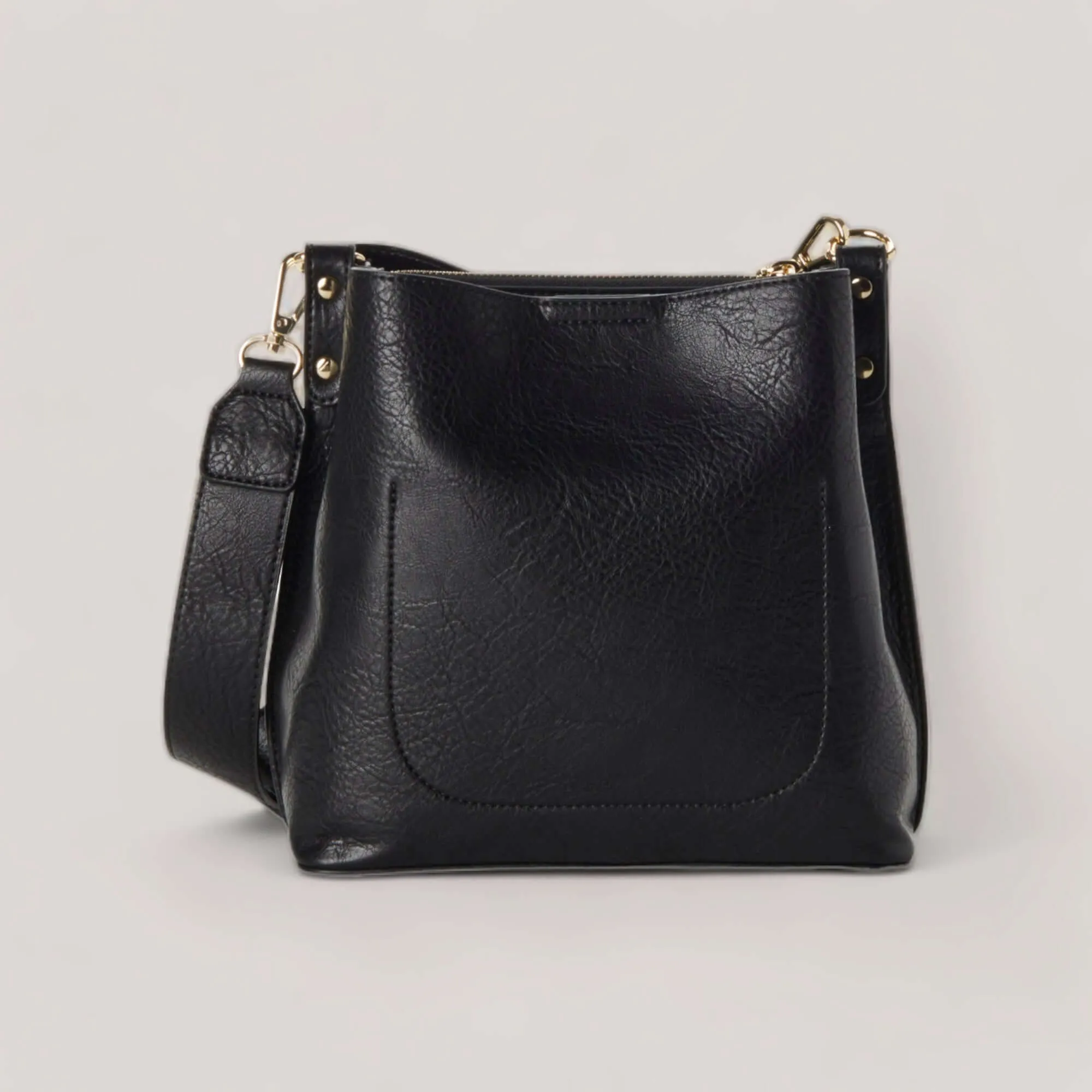 NAOMI | Black Bucket Midi Crossbody