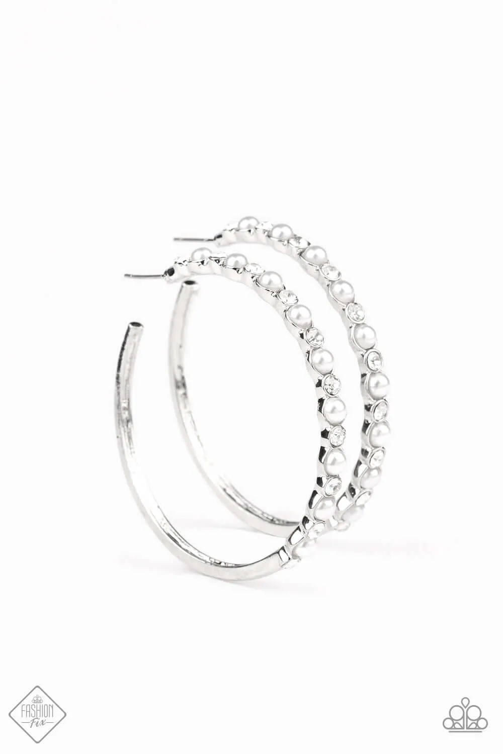 Paparazzi Accessories  - A Sweeping Success Fashion Fix Silver Hoop Earrings January 2020