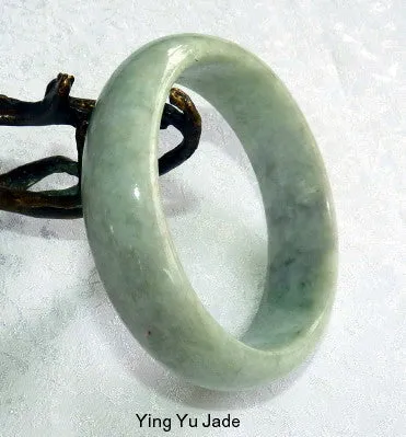 Peaceful Earth Green Burmese Jadeite Old Mine Bangle Bracelet 60 mm (BB-2926)