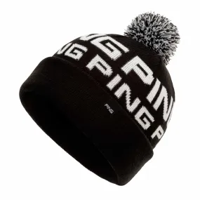 Ping Logo Bobble II Golf Knit Hat - Black/White