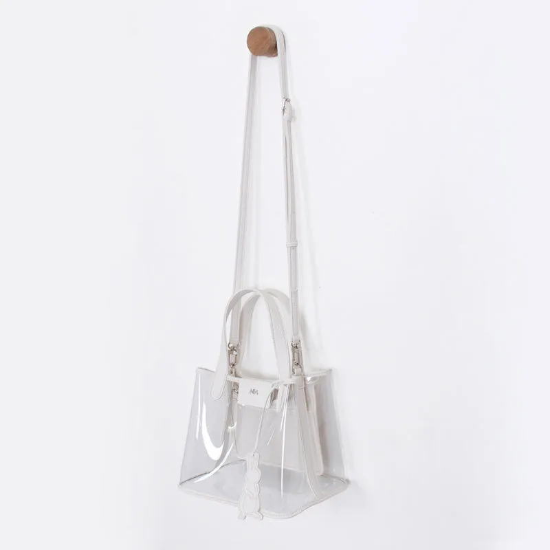 pino summer white clear shoulder bag