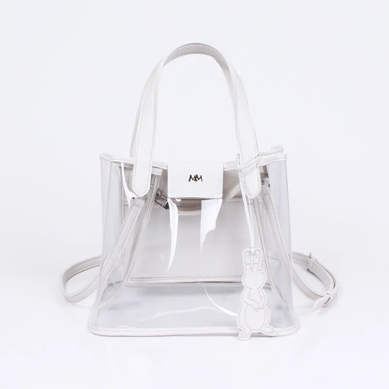 pino summer white clear shoulder bag