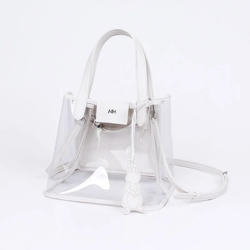 pino summer white clear shoulder bag