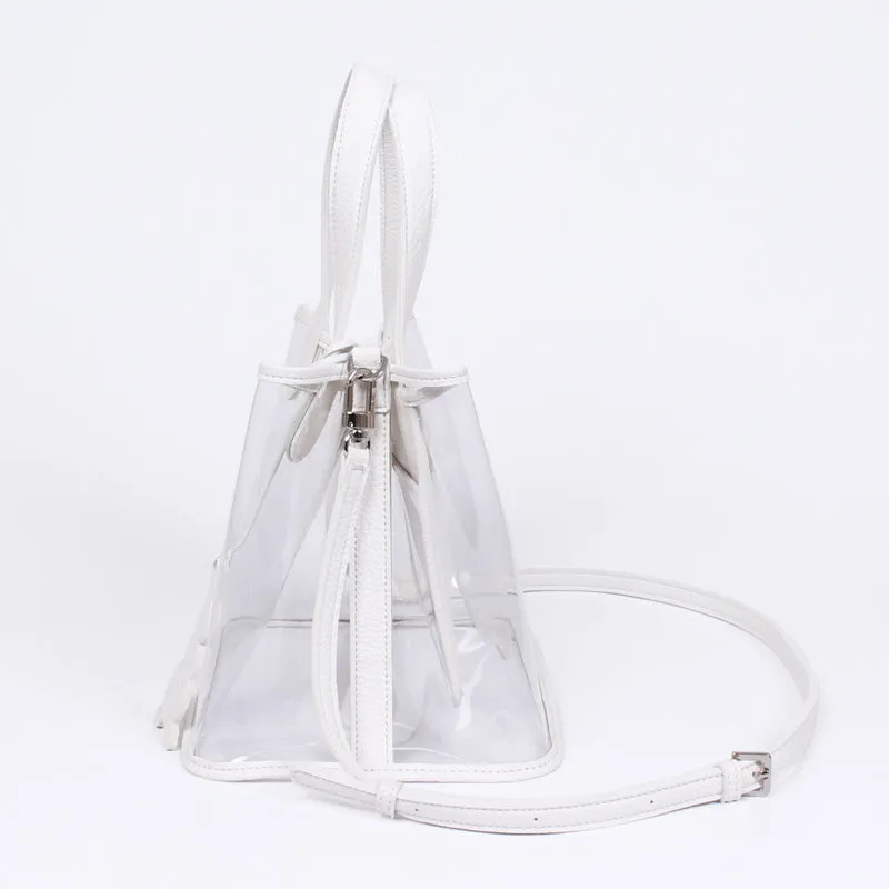 pino summer white clear shoulder bag