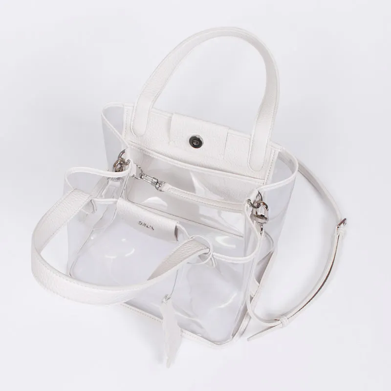 pino summer white clear shoulder bag