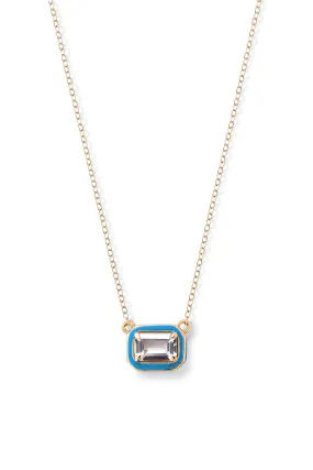 Rectangular Cocktail Necklace - White Topaz - In Stock