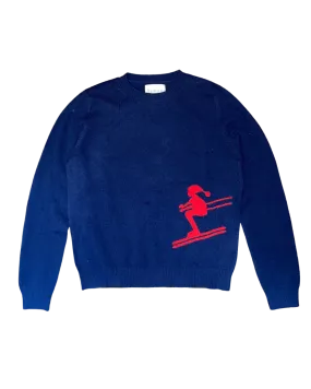 Ski Crewneck Sweater (Navy Red)