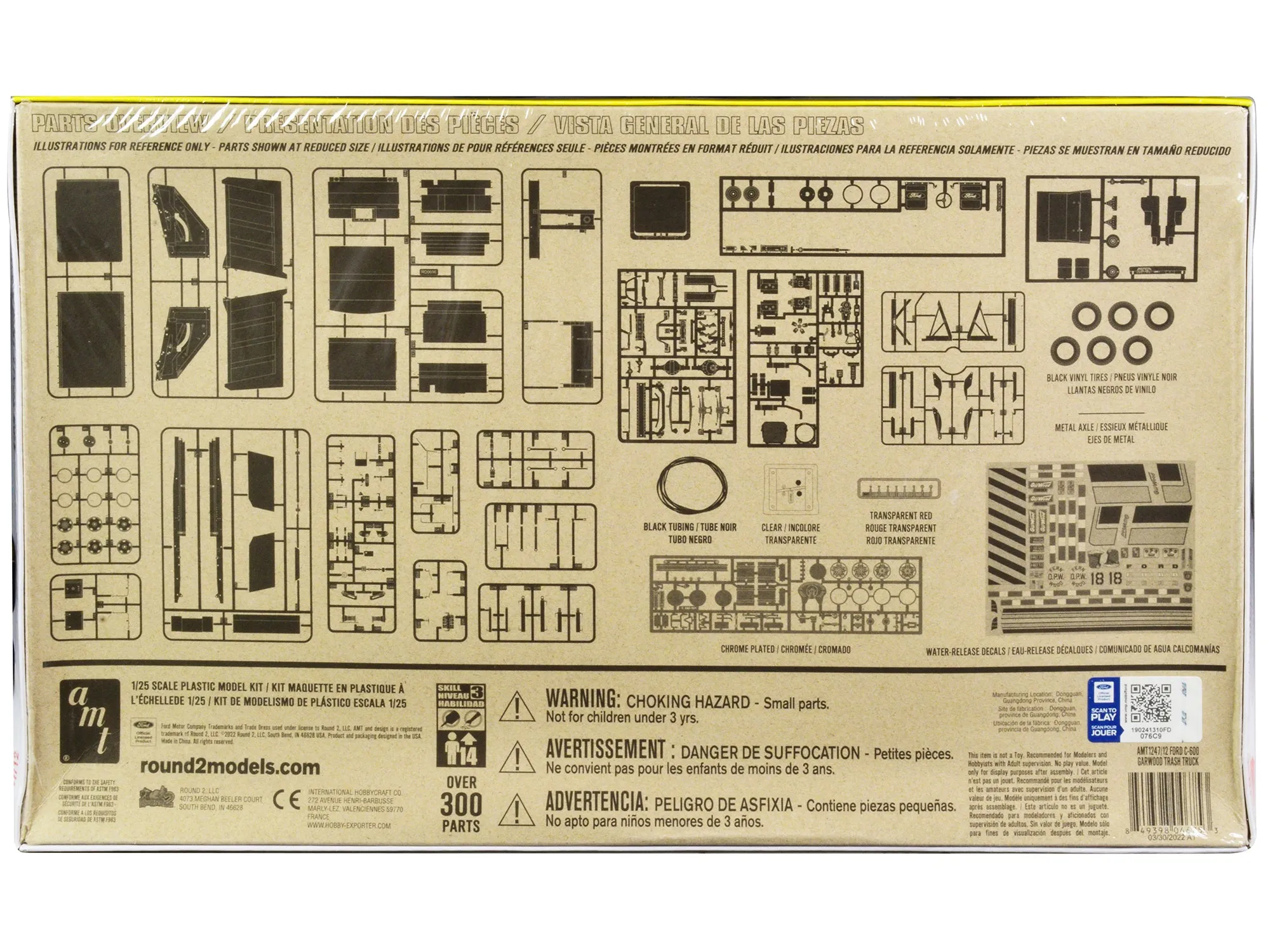 Skill 3 Model Kit Ford C-900 GarWood Refuse Garbage Truck with Load-Packer 1/25 Scale Model by AMT