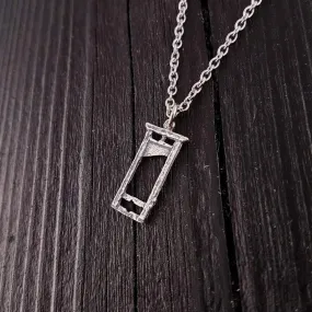 Small Sterling Silver Guillotine Charm Necklace