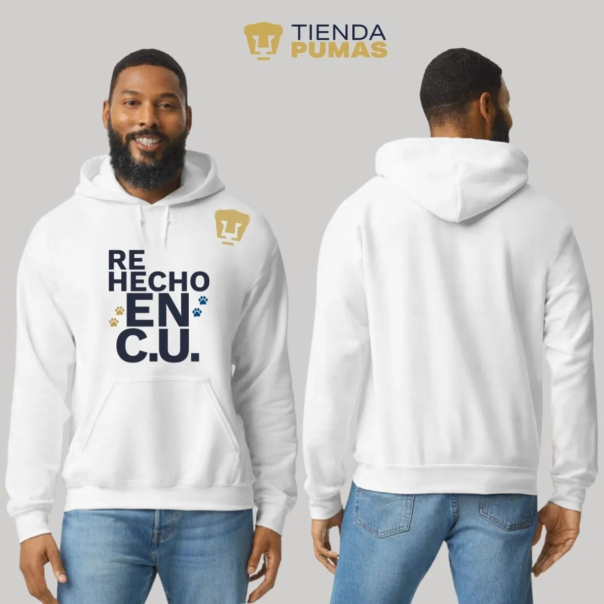 Sudadera Hombre Hoodie Pumas UNAM Re Hecho en C.U.