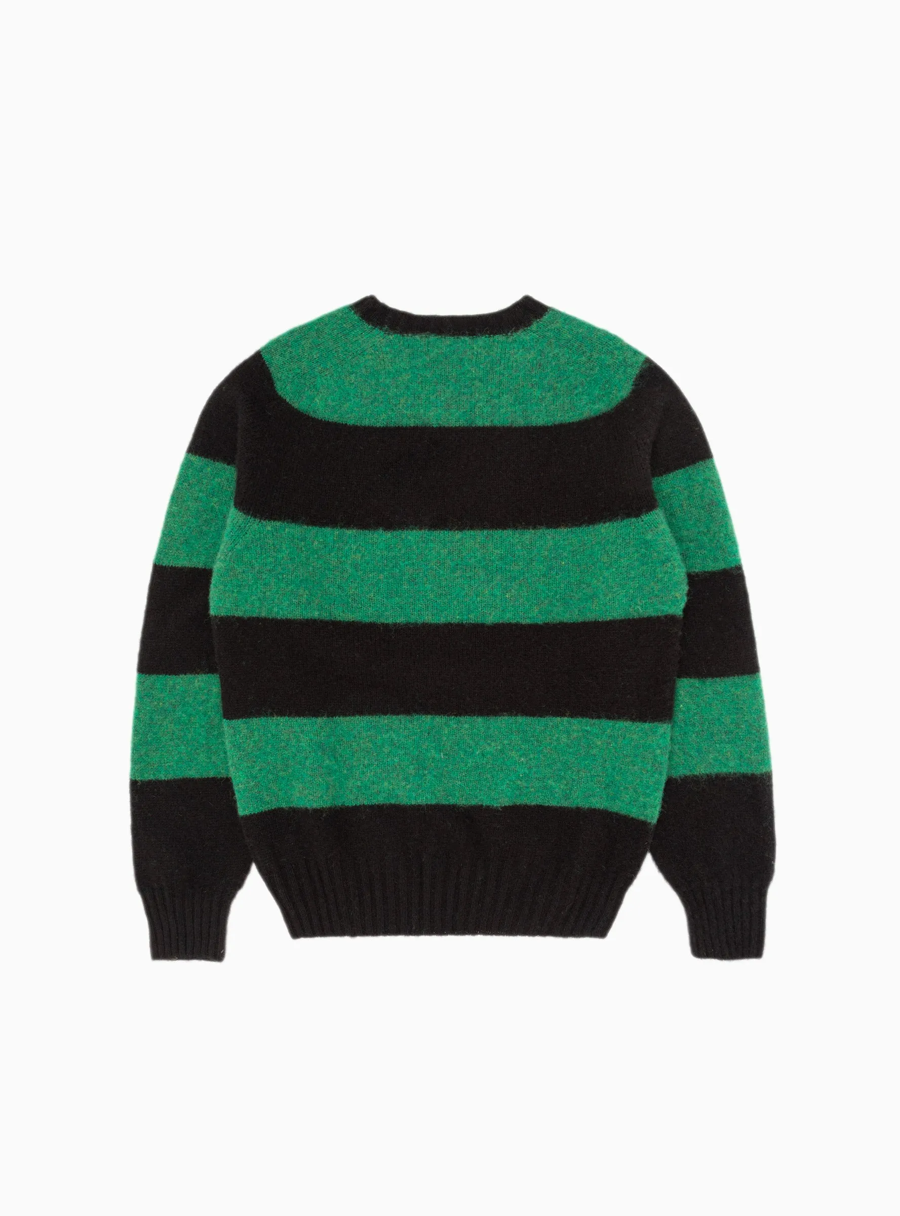 Suedehead Sweater Black & Green Stripe